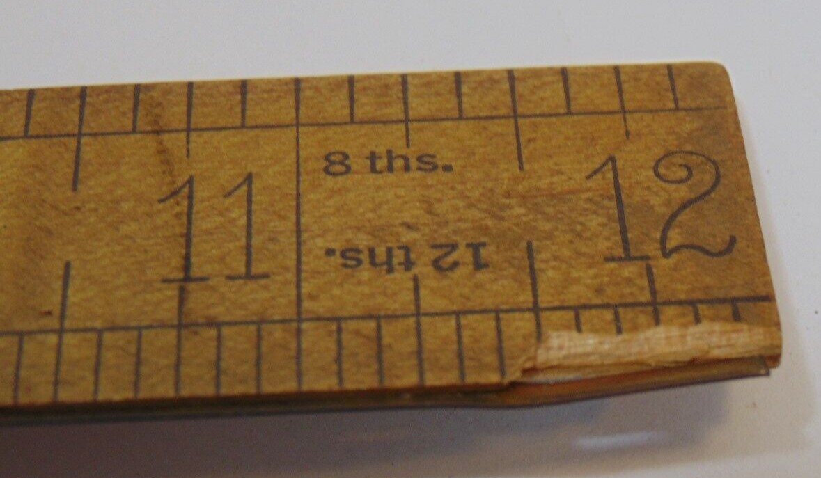 The Eyesaver Wood Ruler Double Sided Vintage 12″ SFR&B Co. Seneca Falls NY Rule