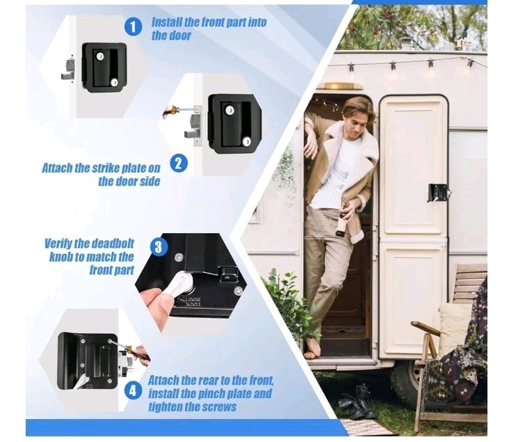 Kohree RV Trailer Camper Door Lock Handle RV Door Locks Replacement