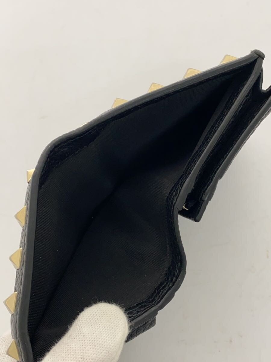 VALENTINO GARAVANI Rockstud Mini Wallet Black 8cm x 11cm x 3cm Used