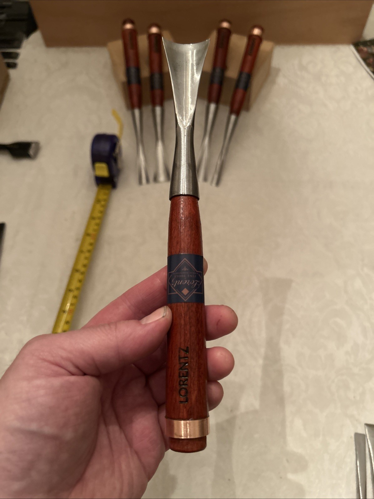 Custom Forged Long neck socket 5 Gouge Chisel Set # 9 Deep U 30mm – 10mm