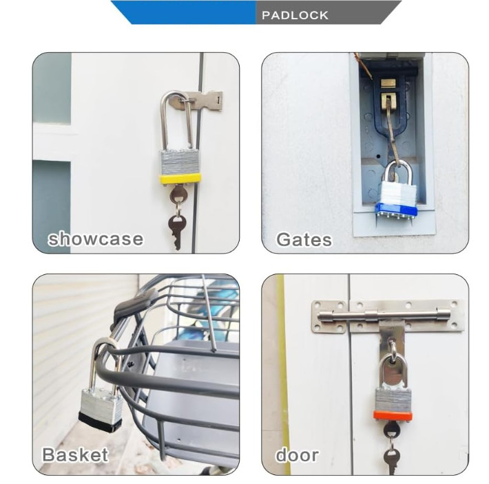Candados para Exterior con Llave Igual, Juego de 6 Candados de Acero Laminado co