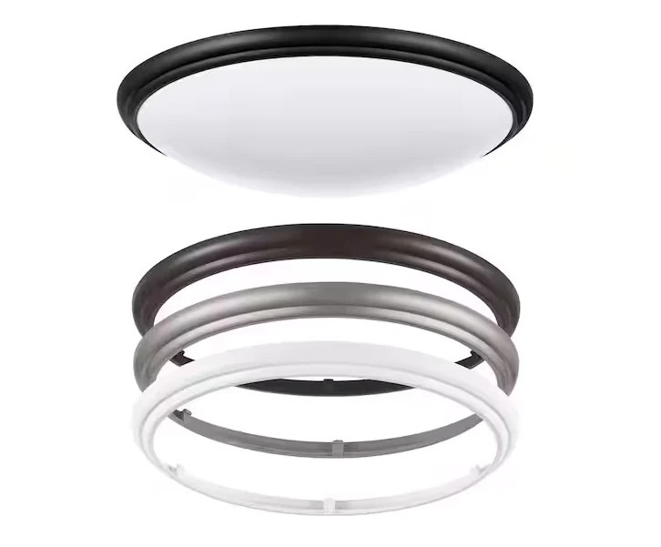 14in Indoor White,Black, Brushed Nickel & Bronze Adjustable CCT LED Flush Mount