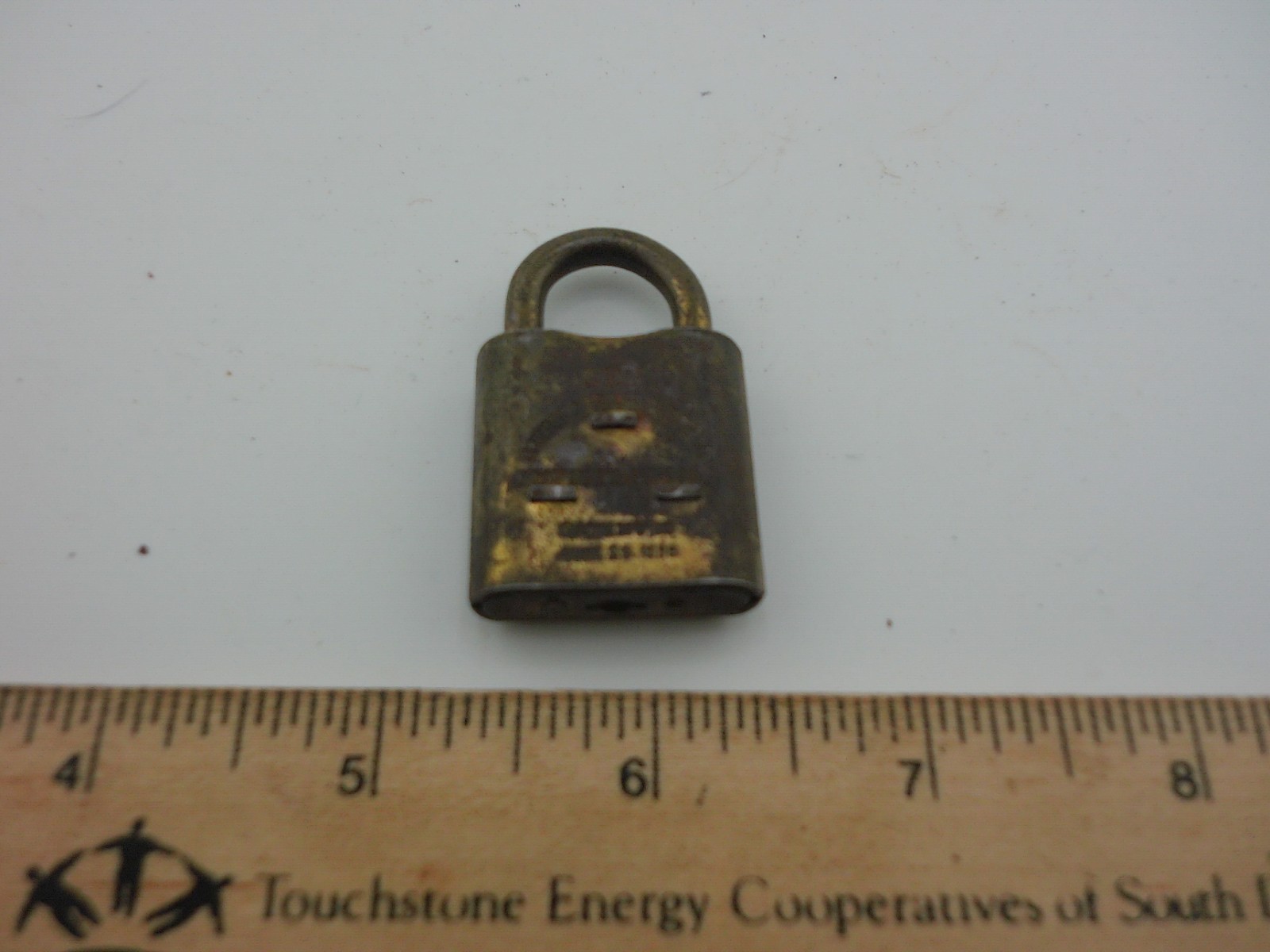 Vintage Small Brass Padlock Gem Corbin Cabinet Lock Co. No Key Lot 26-3-B