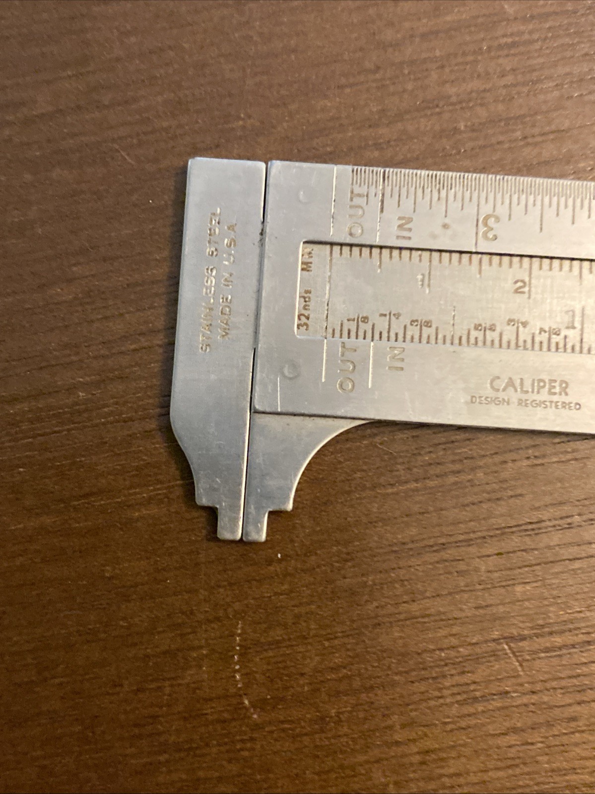 THE EXECUTIVE POCKET CHUM No 1045 METAL RULER CALIPER VINTAGE STAINLESS USA