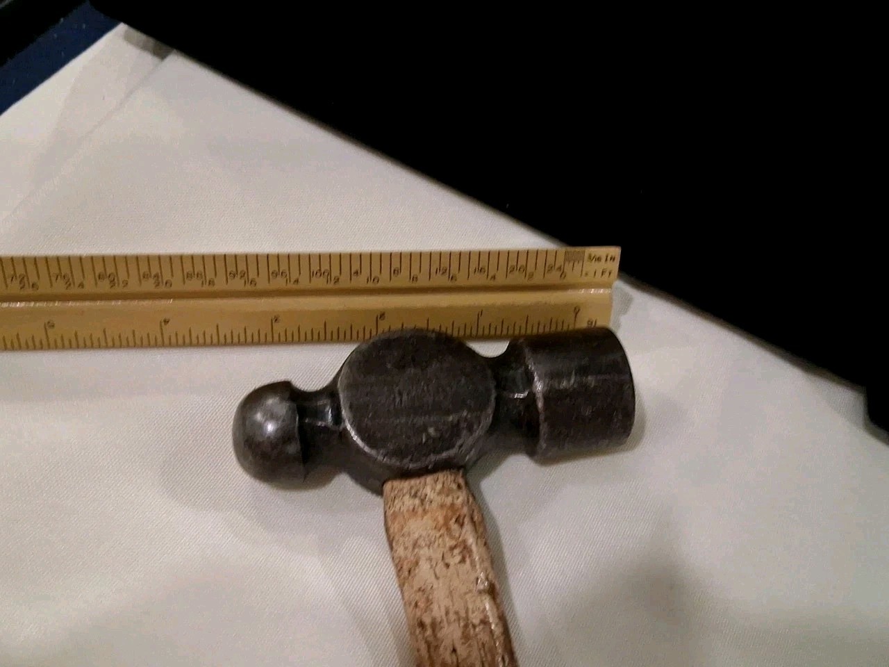 VTG Fulton Foundry Ball Peen Hammer, 9inch Wood Handle, 3.5in. Head, Good Cond