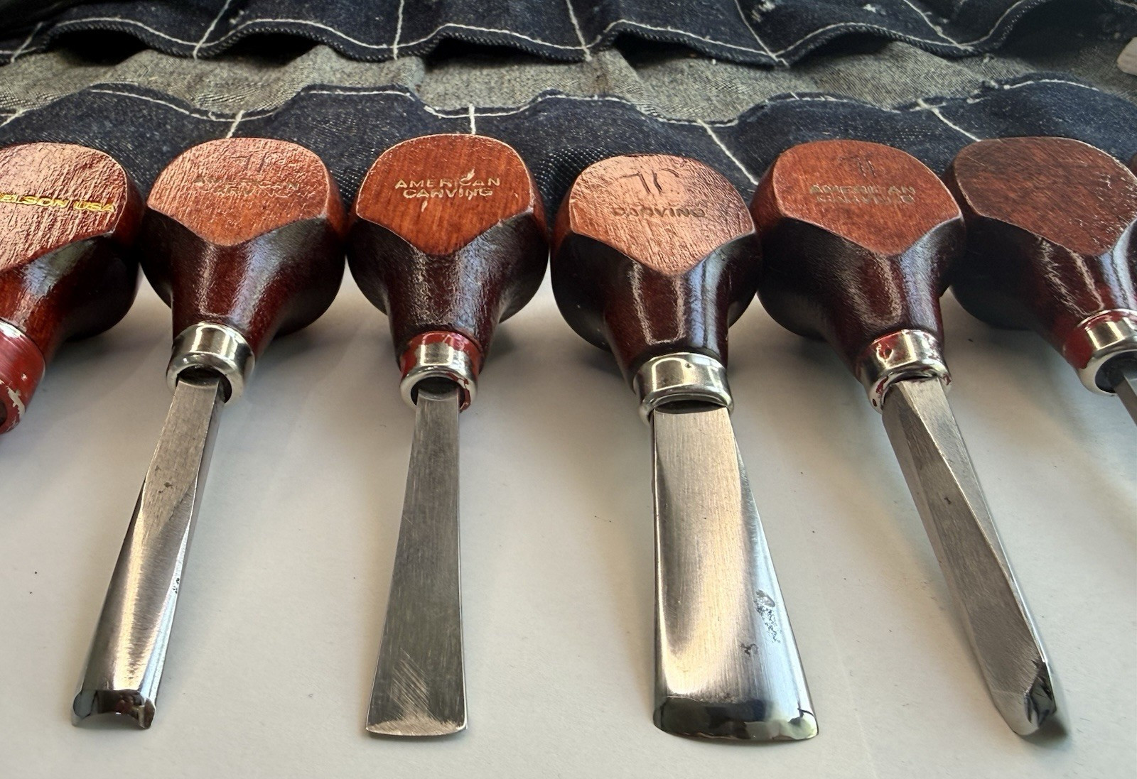 Lot of Assorted Wood Carving Tools RAMELSON, AMERICAN CARVING , LYONS and others