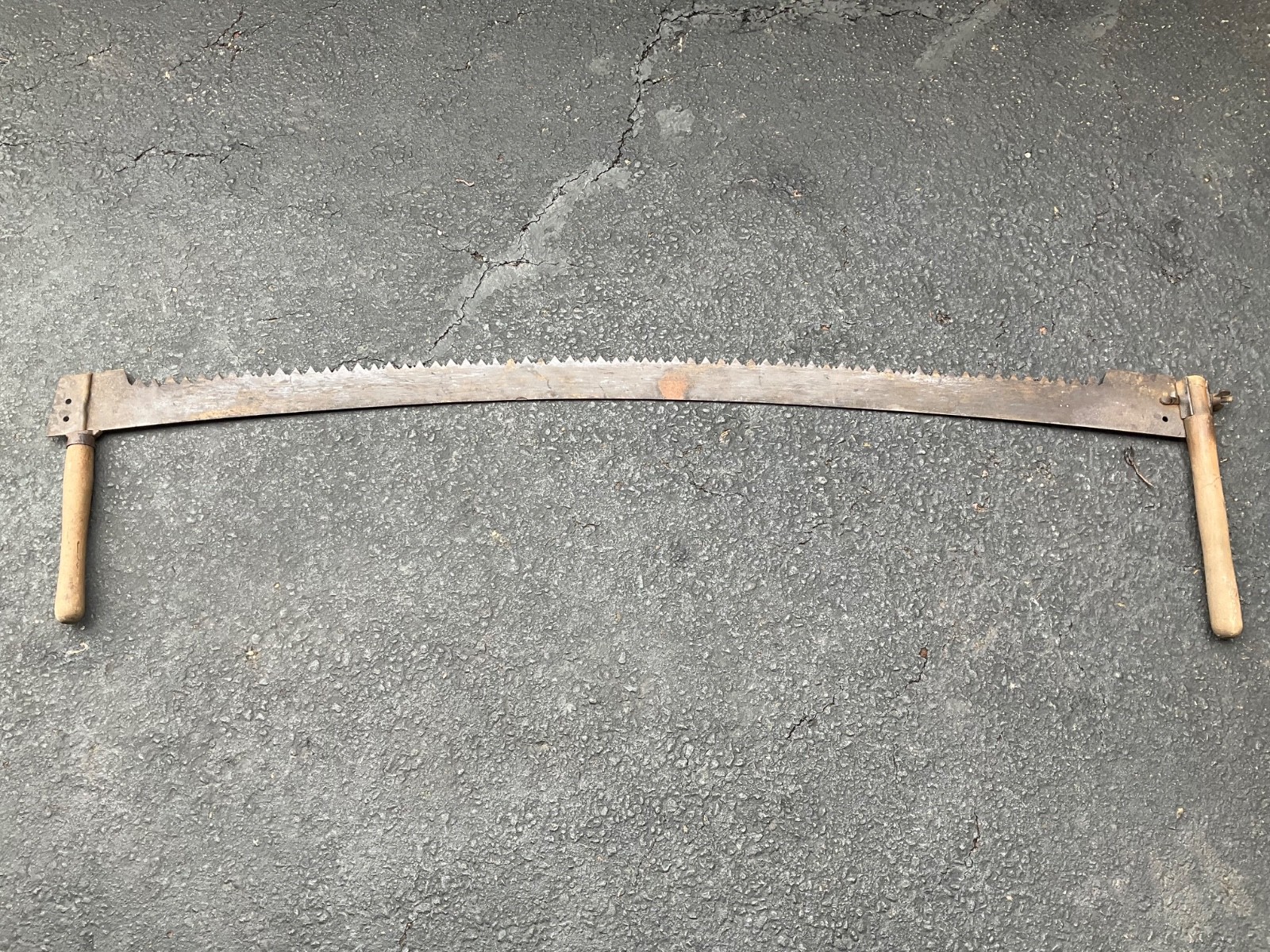 Vintage 4ft Two Man Crosscut Saw Great American Tooth Logging Tool Primitive