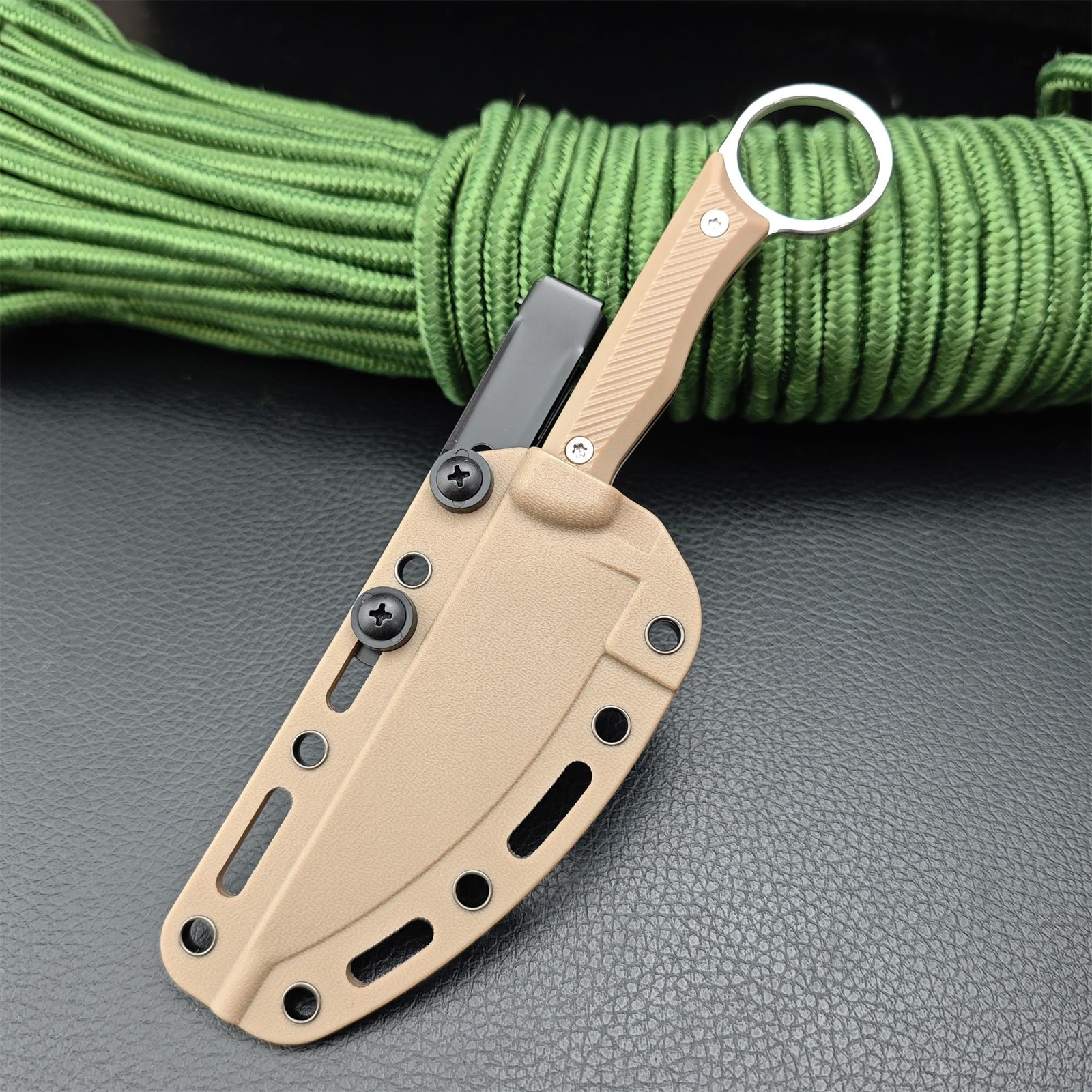 7.8 Inches Outdoor Full Tang Fixed Blade Knife, 8Cr13Mov Mirror Polish Blade,…