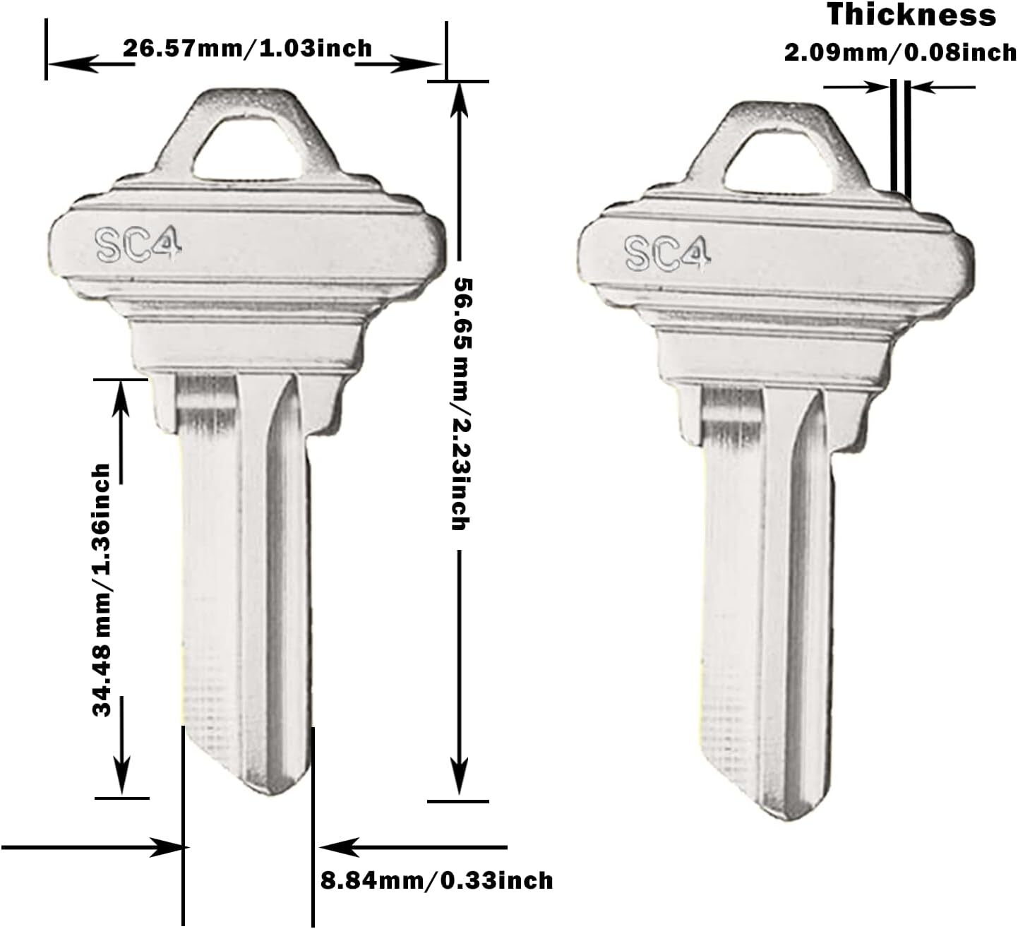 100 SC1+ 100 SC4 Blank Key Blanks Uncut Blank Keys Copper Structures Blank Key