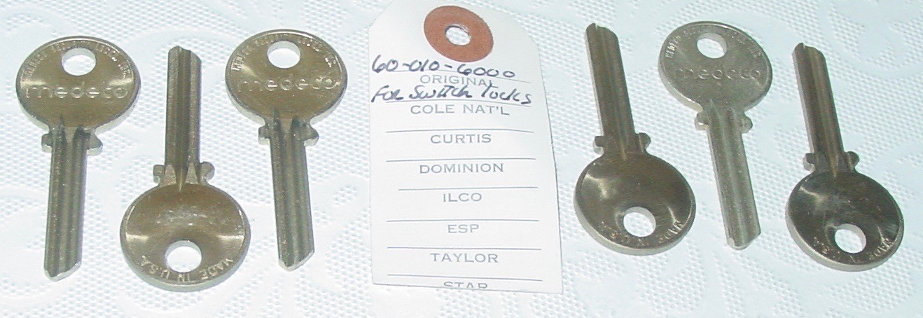 6 Medeco Security Switch Locks 60-010-6000 Key Blanks Locksmith Logo Lot USA NOS
