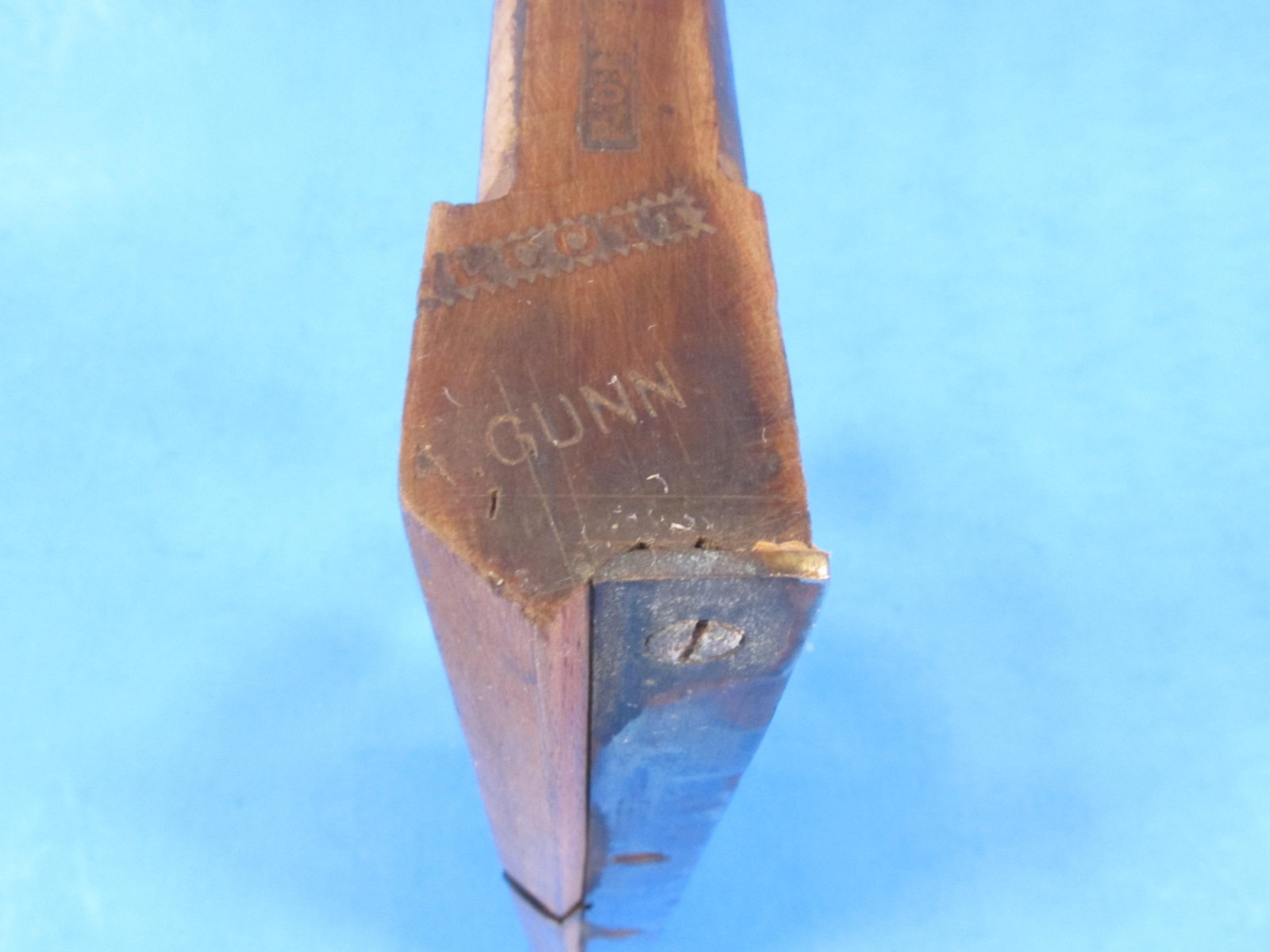 Porter London V groove or chamfer or hawk wood molding plane modified brass sole