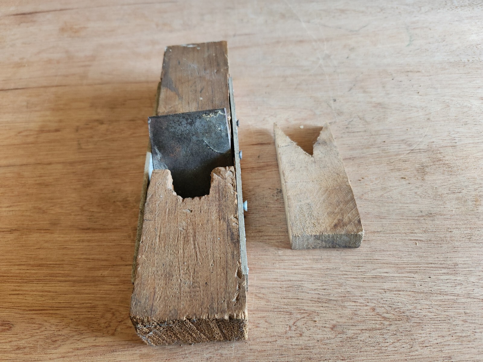 E & B Holmes Woodworking Plane Vtg Antique Unusual Modified Buffalo NY USA