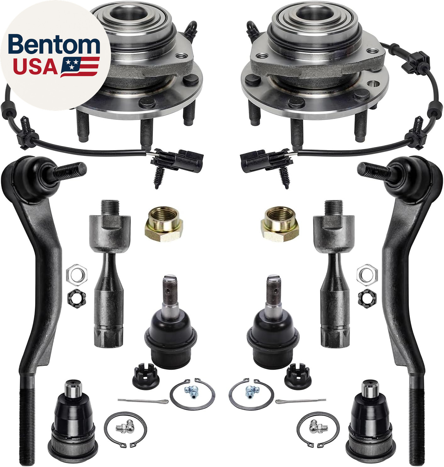 – 12Pc Front Suspension Kit for Chevy Trailblazer EXT GMC Envoy XL XUV Buick Rai
