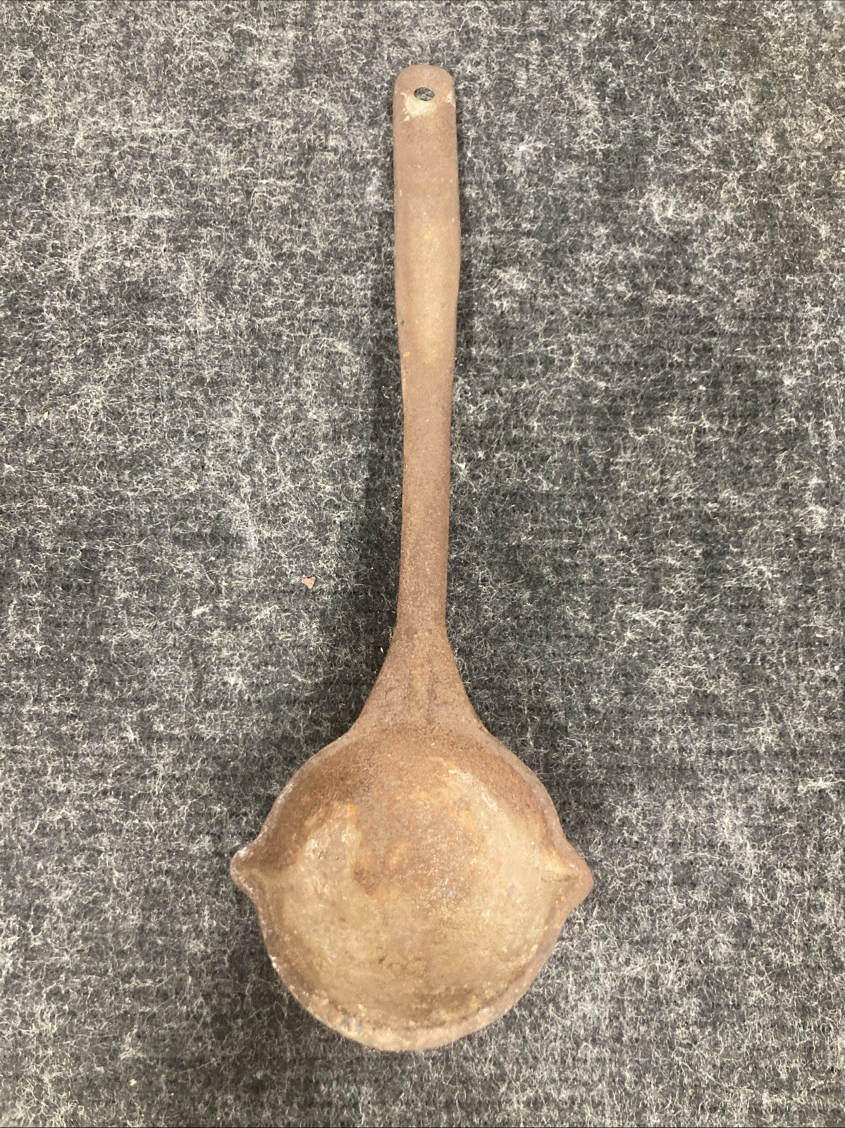 Vintage Cast Iron Smelting Lead Casting Blacksmithing Double Spout 14.5″ Ladle
