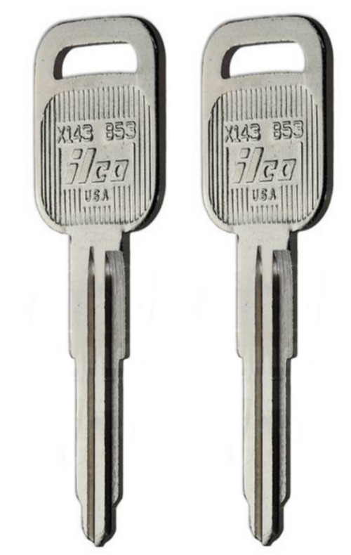 set of 2 GM B53 / X143 Uncut Key Blank For Chevy Geo GMC Isuzu Spectrum NPR