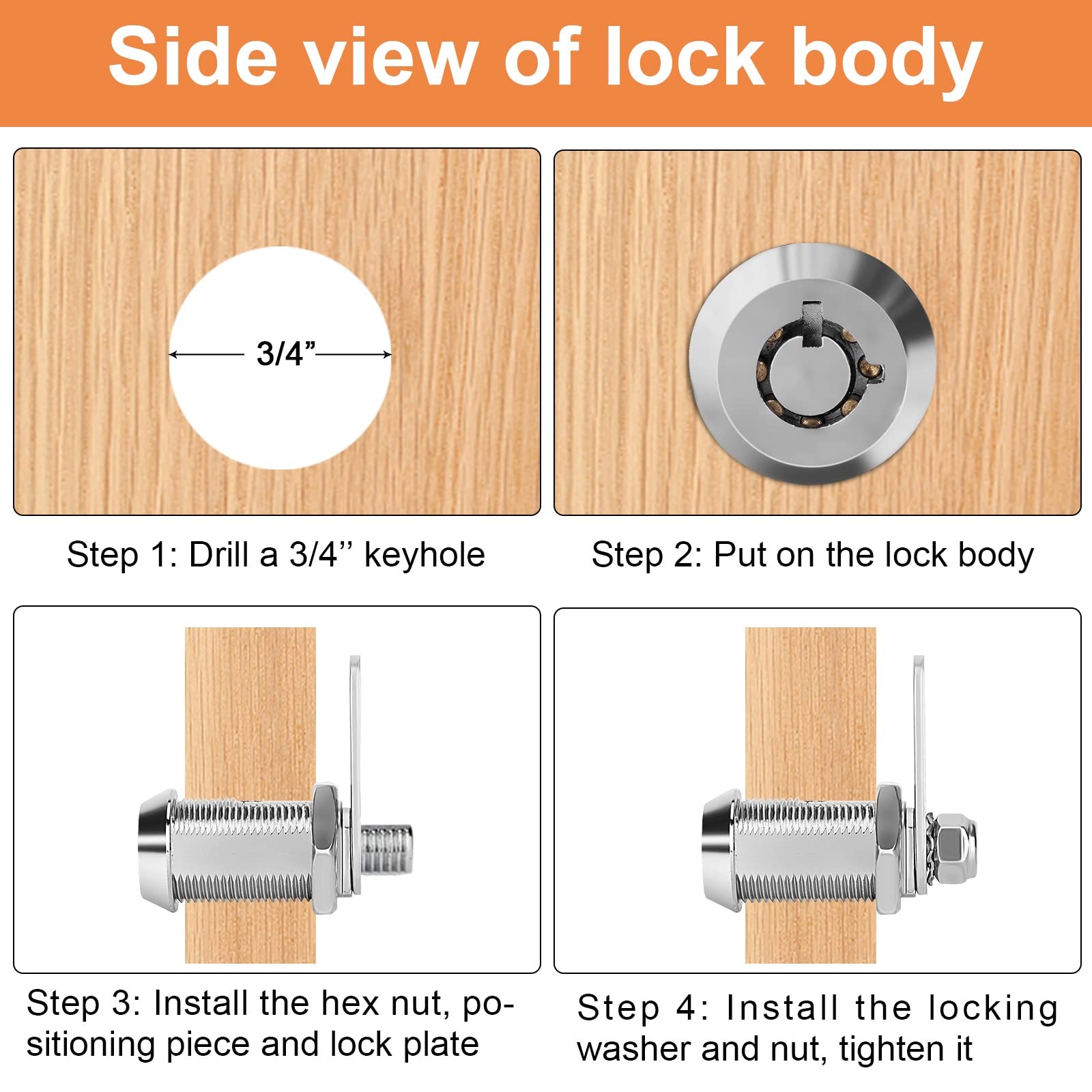 Cam Locks Keyed Alike 5/8″ RV Storage Lock 4PCS RV Compartment, Camper, Trail…