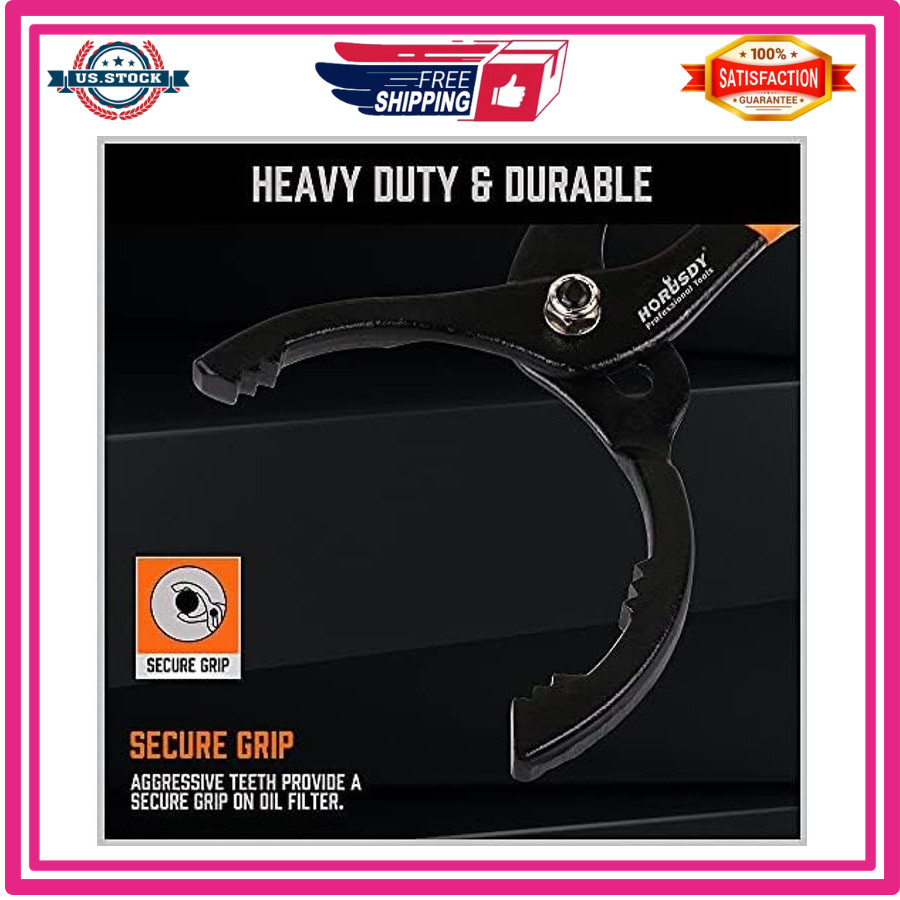 HORUSDY 12in Adjustable Oil Filter Pliers Wrench Removal Tool