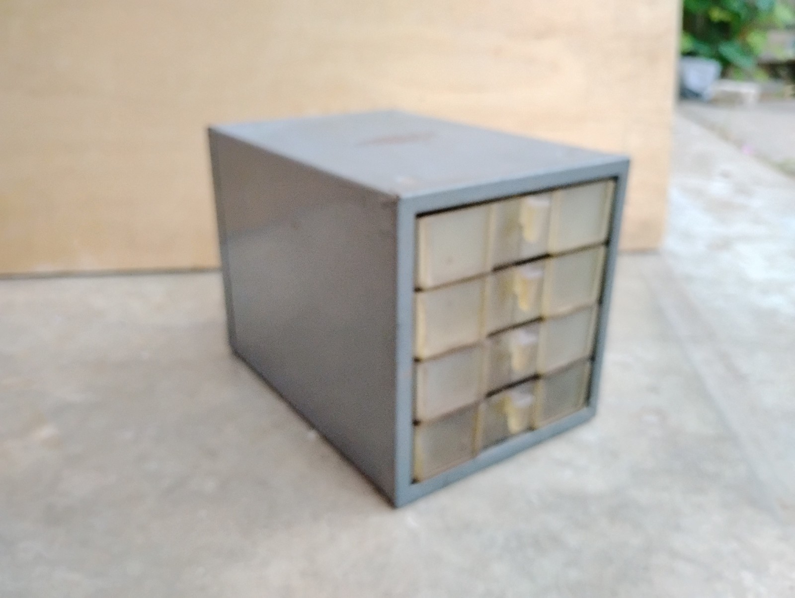 Vintage Craftsman Small Metal 4-Drawer Shop Organizer Cabinet