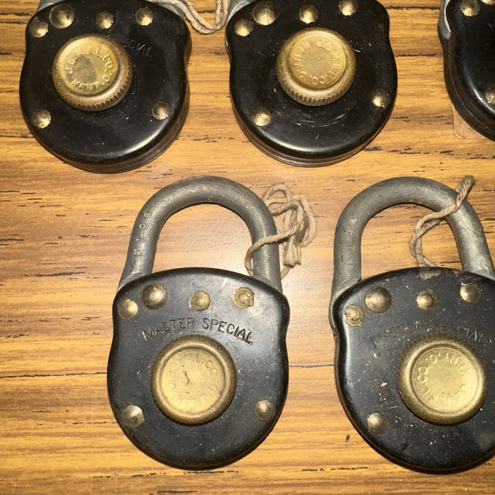 J.B.M.K.L. Co Kent Ohio Combination Padlock Lock Antique Vtg Rare Lot Of 11