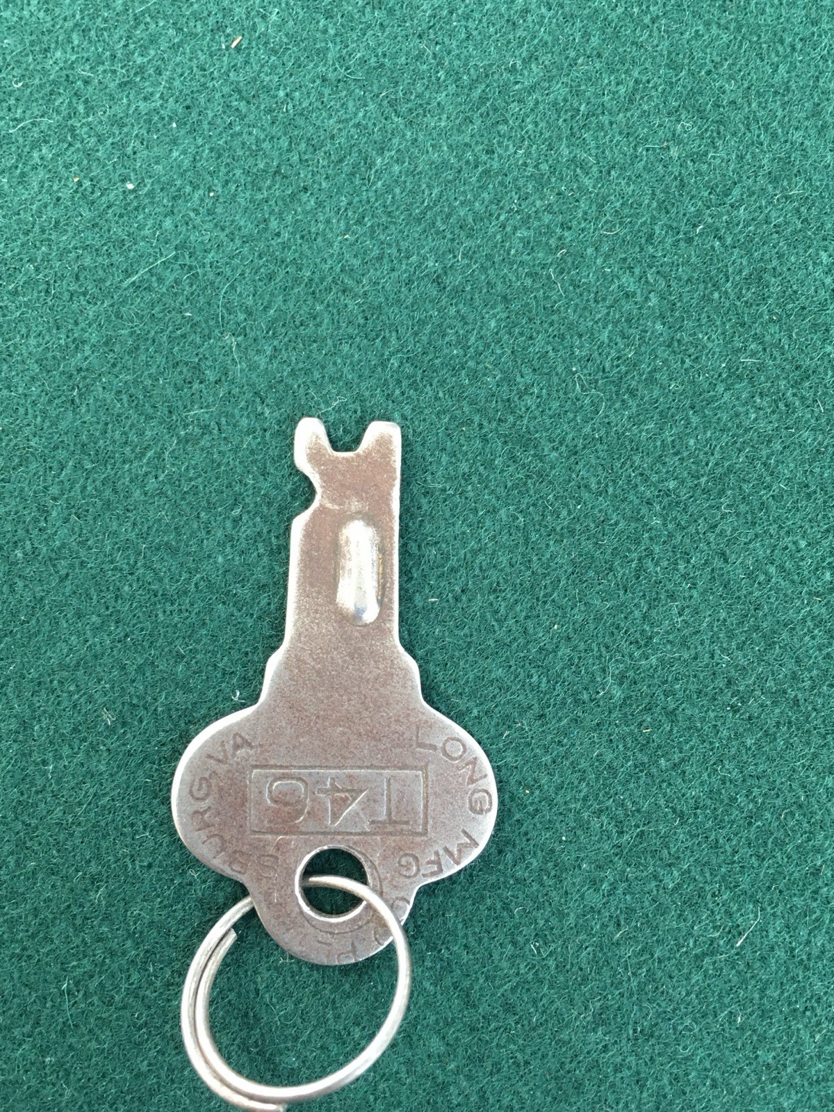 Vintage Long Lock Company Key # T46 / T-46 Petersburg Virginia USA