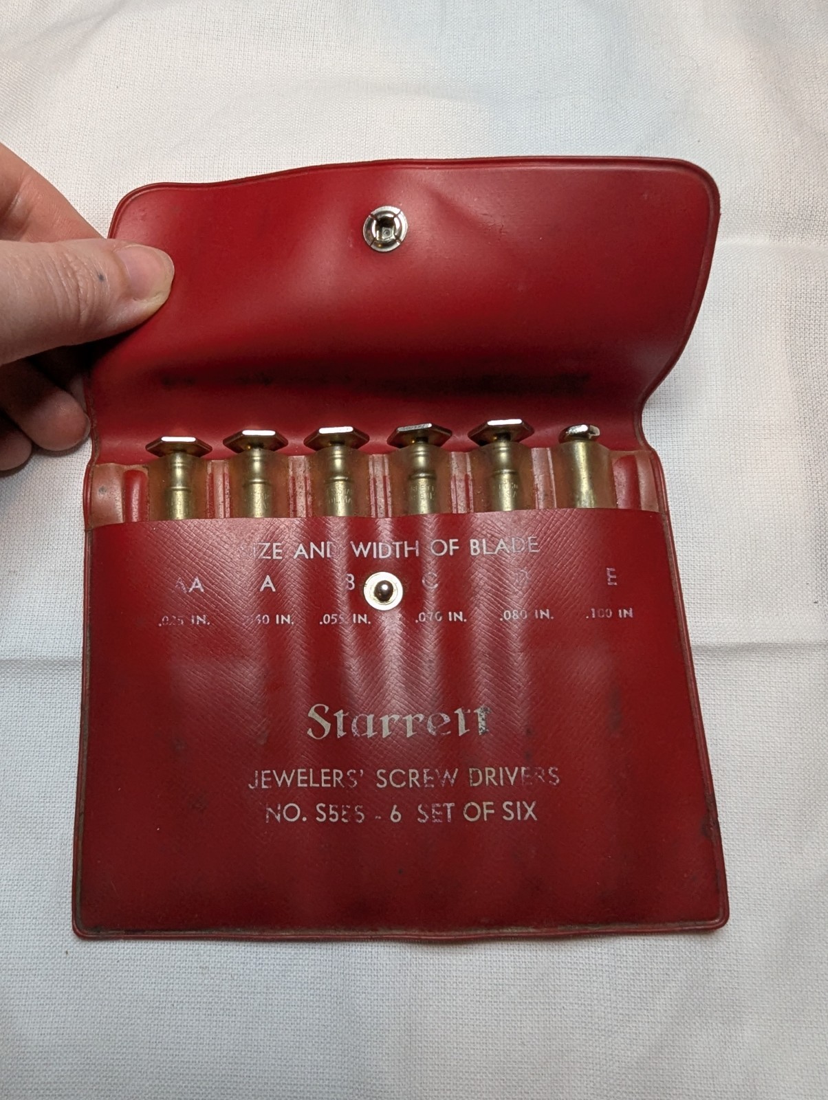 Vintage The L.S. Starrett Co. S555 Jewelers 6-Piece Screwdriver Set w/Case USA