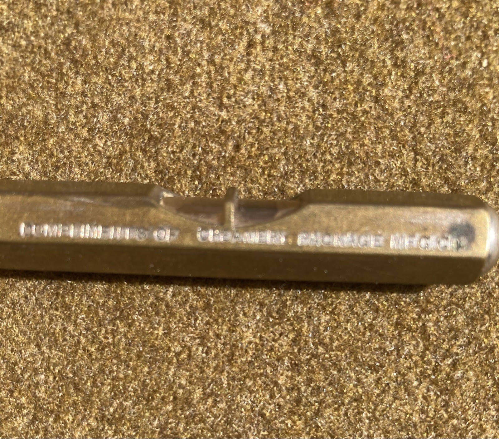 Vintage Brass Level Pocket Size Advertising Creamery Package Mfg. Co.
