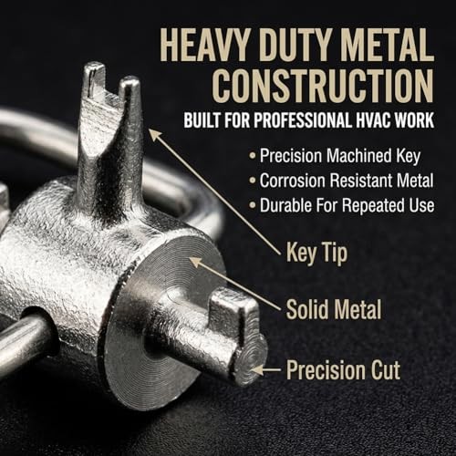 3-in-1 HVAC Locking Cap Key, Multi-Function HVAC Refrigerant Service Key, 2