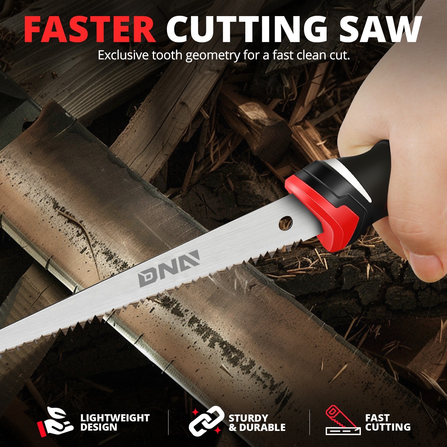 ABS+TPR Handles Carbon Steel Blades Two-sided Grinding Teeth Cutting Jab Saw