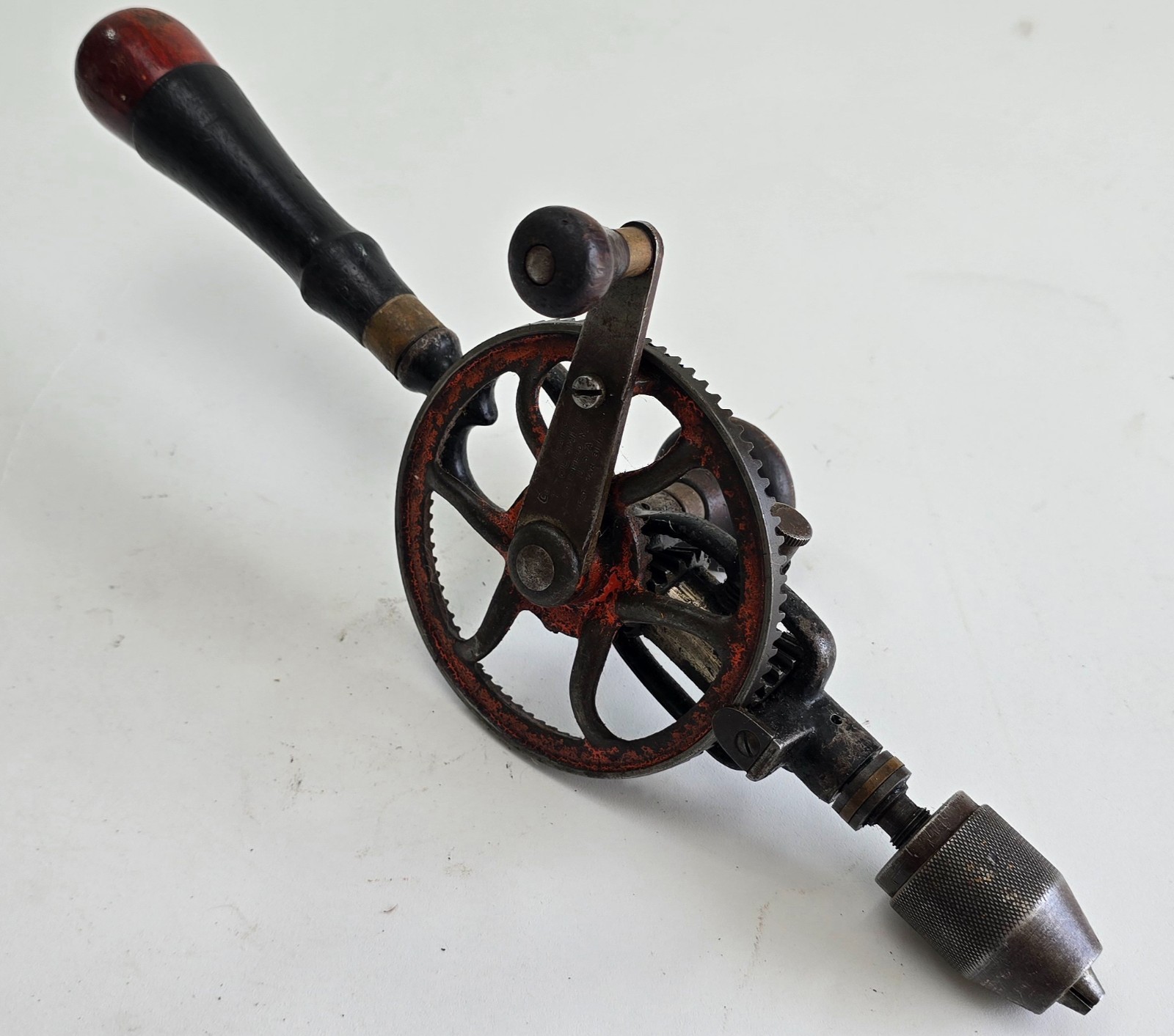 Antique Goodell Pratt Hand Drill Eggbeater Drill Greenfield MA USA Pat 1896 VTG