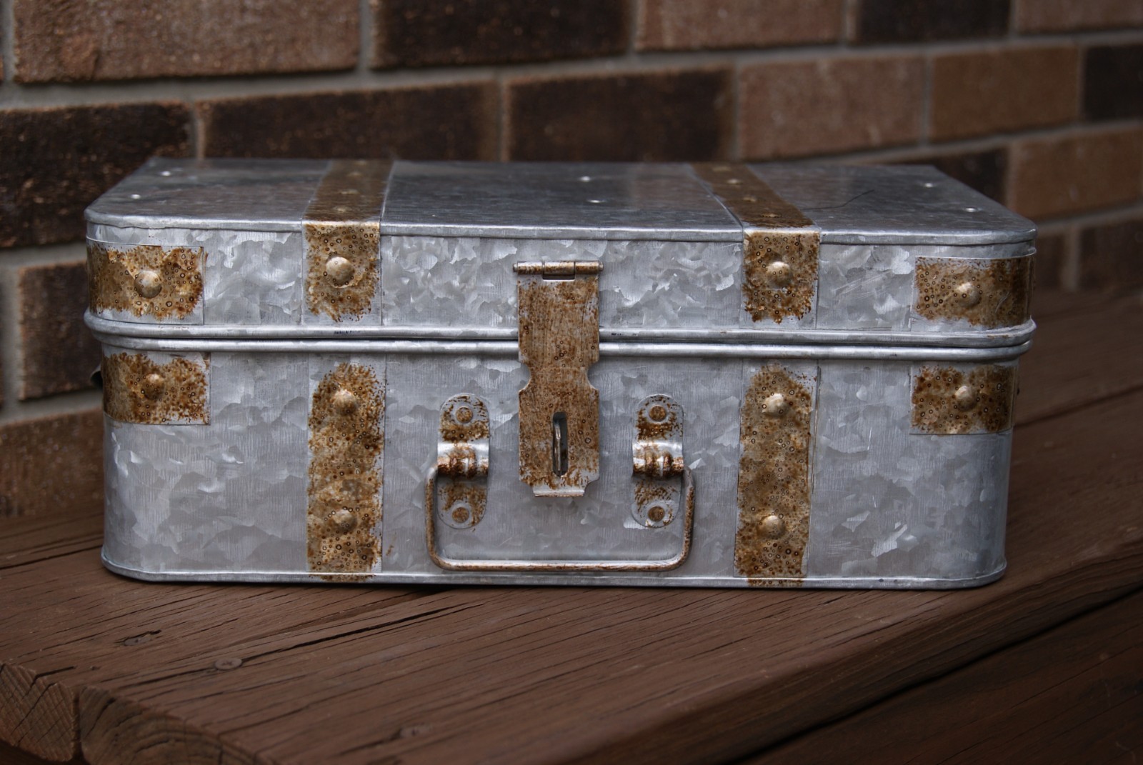 Galvanized Decorative Storage Box With Handles/Latch 13″ x 8″ x 5″ Made in India