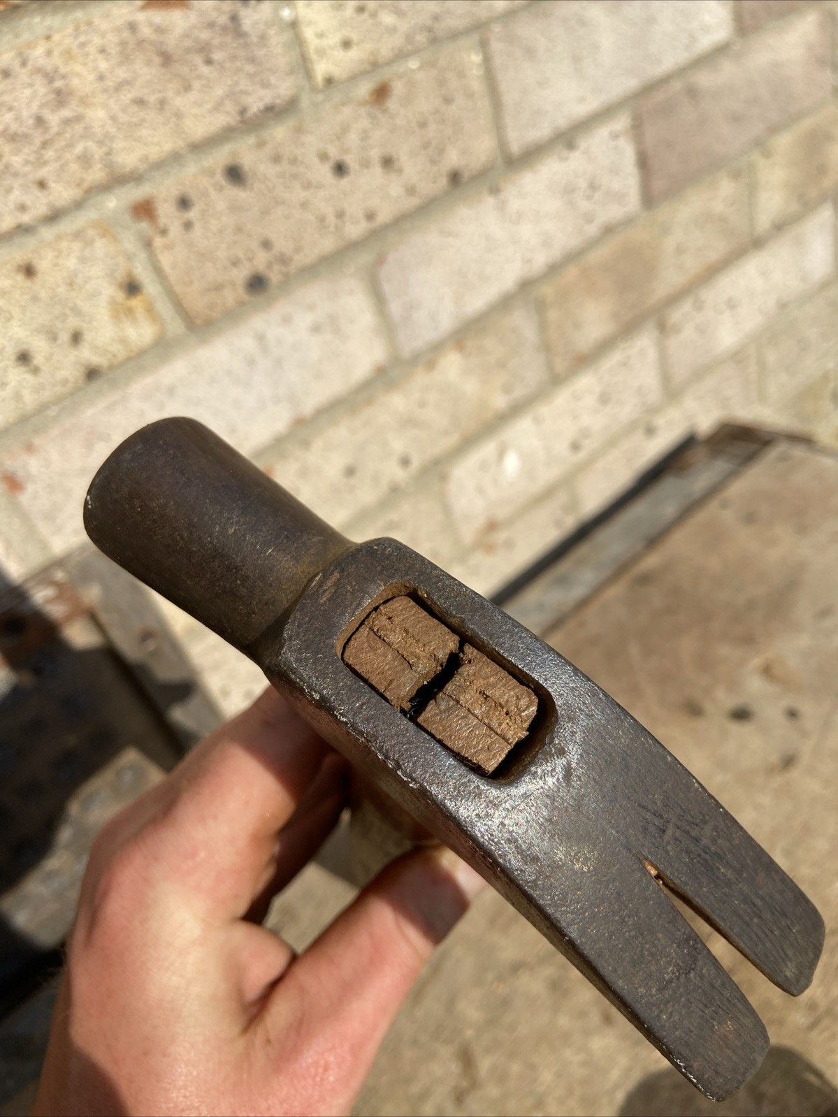 Vintage Claw Hammer Military Arrow Wooden Handle Rare