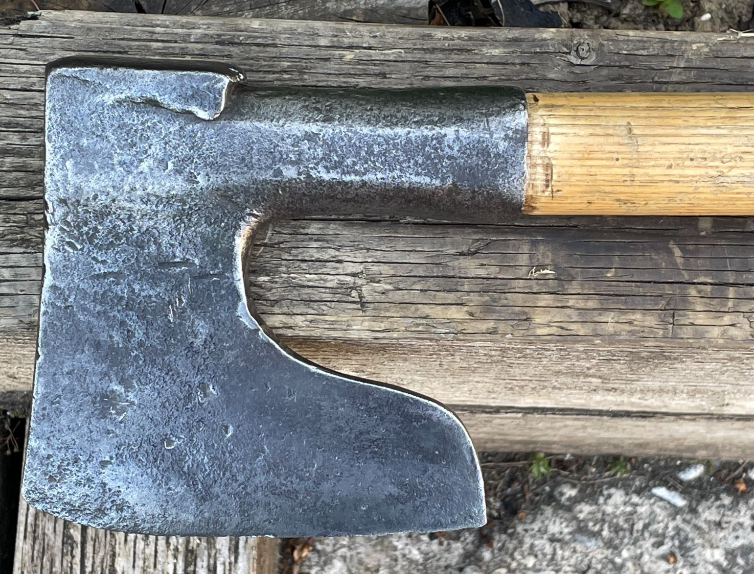 Vintage Antique Bearded 3 lb Side Axe Wood Chopper Old Tool