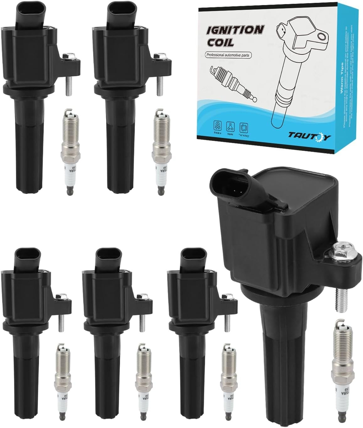 Set of 6 UF497 Ignition Coil Pack & Iridium Spark Plug (4.2L Only) For Chevro…