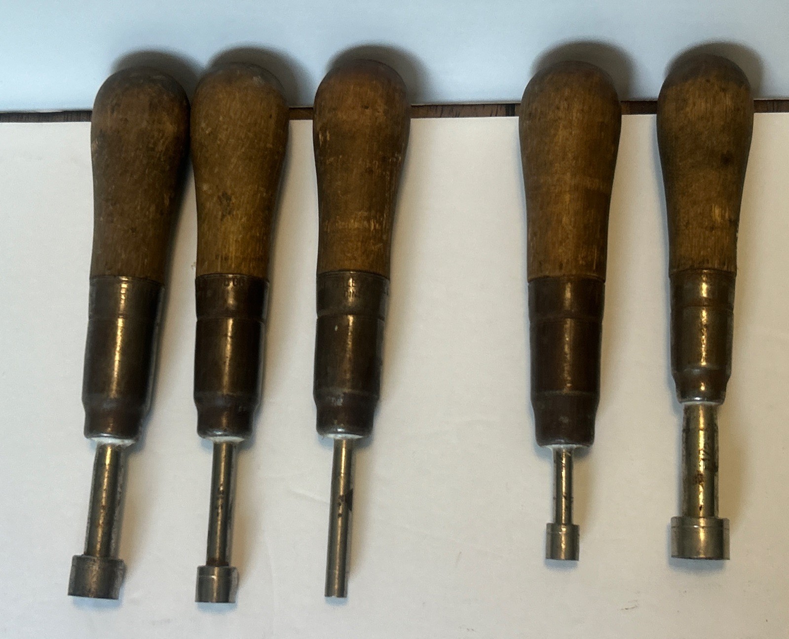 3 Lutz And 2 Other Wood Handled Machinists Nut Divers Custom 5 Total