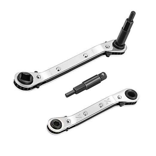 Hvac Service Wrench, Refrigeration Service Wrench Set, 3/8” to 1/4”, 5/16” x