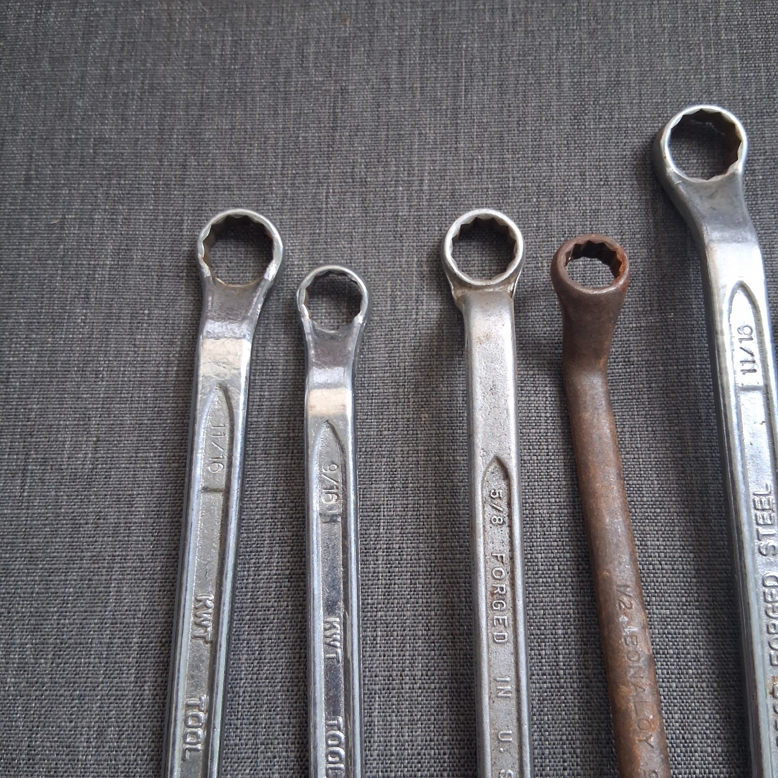 Vintage Double Box End Wrench Lot Set Craftsman Lectrolite Offset USA Hand Tools
