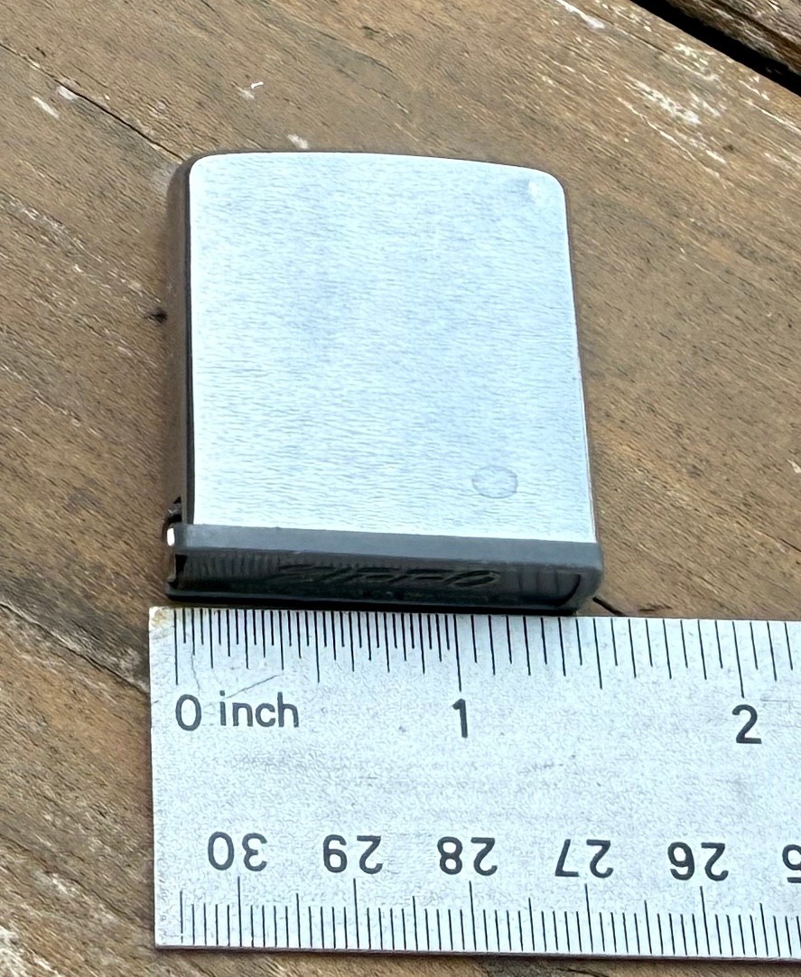 Vintage Zippo steel pocket tape measure, commonly known as a the Rule