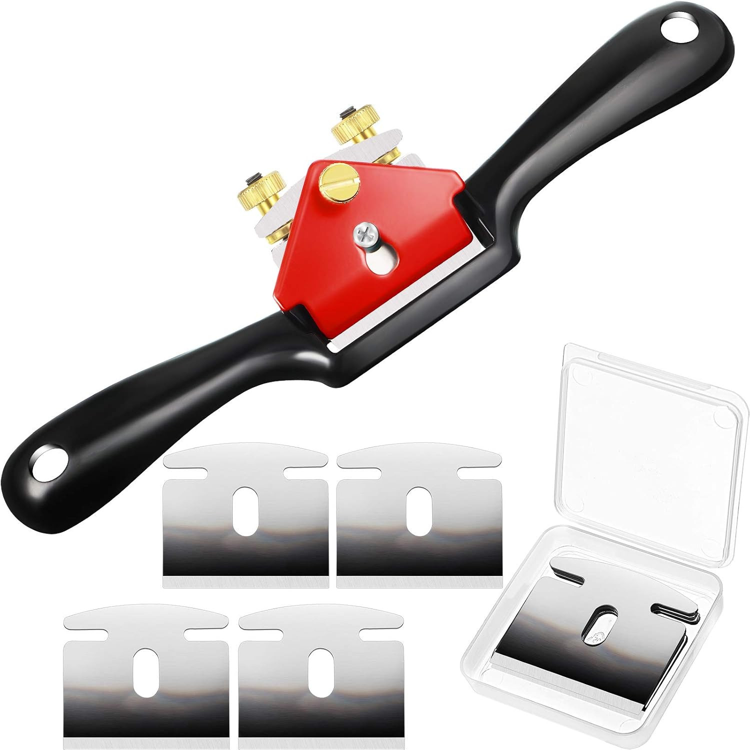 Minatee Adjustable Spokeshave with Flat Base and 5 Metal Blade Smooth Planes Wor