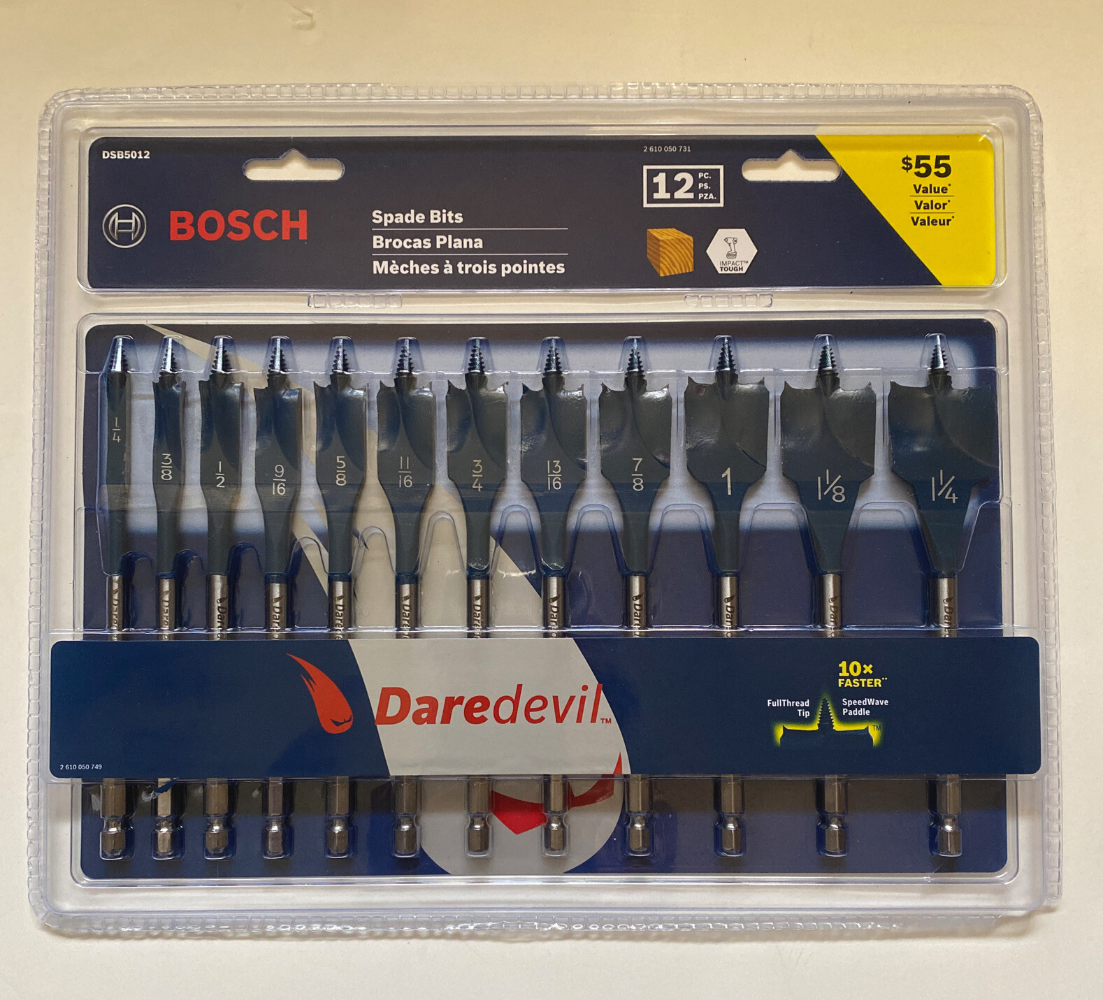 Bosch Daredevil Spade Bits wood drilling 12 PC 10X Faster $55 Value.