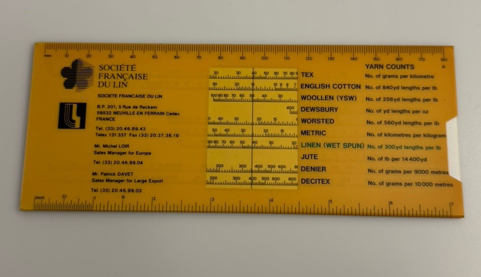 French “Société Française du Lin” Textile Conversion Rule / Yarn Count Converter