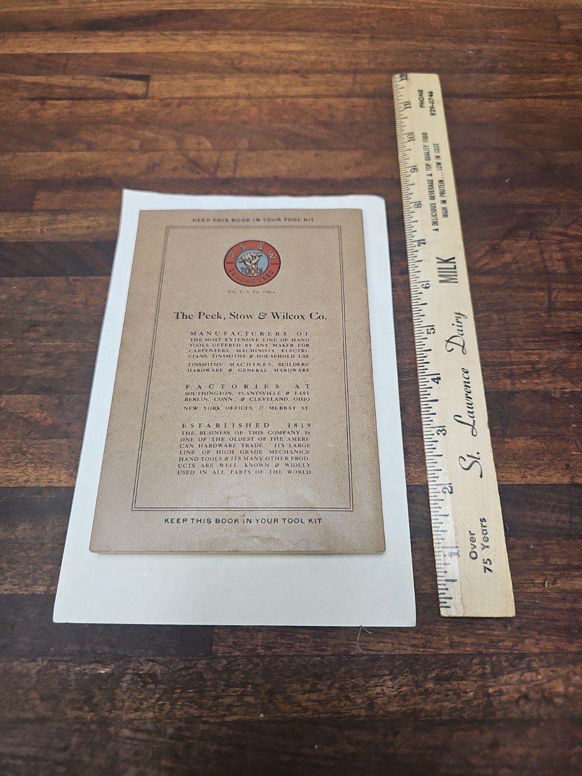 A93- P.S. & W. Mechanics’ Handy List PECK STOW & WILCOX 1910 Catalog ORIGINAL