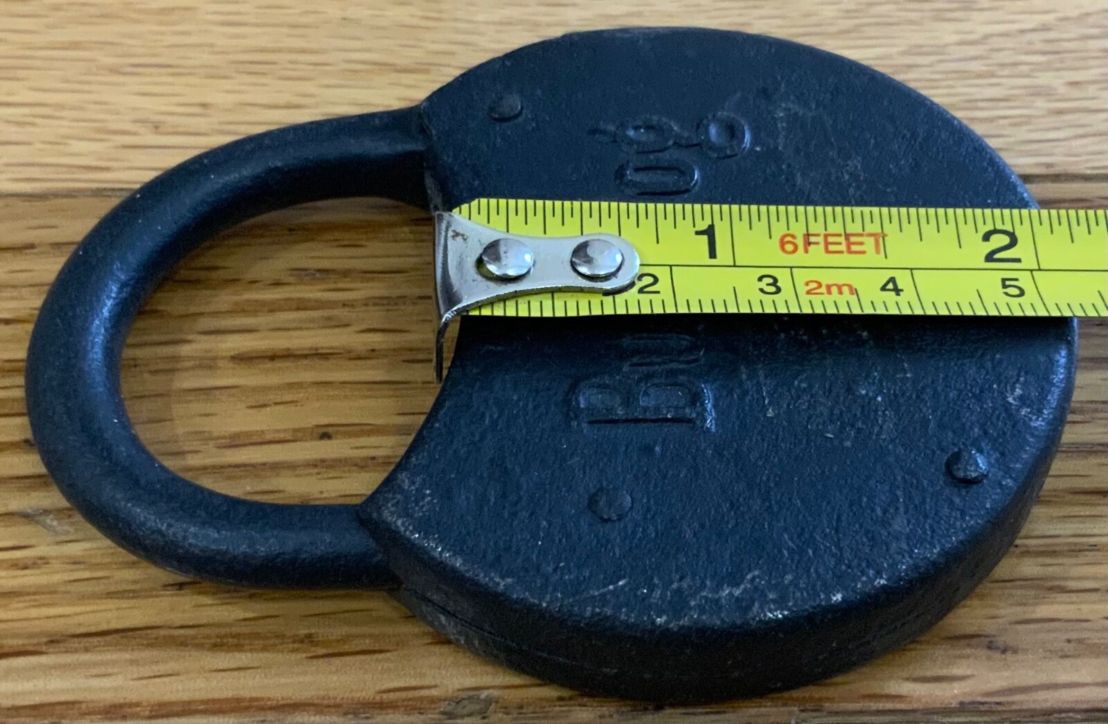 Antique Bulldog Lock No Key Padlock Black w/ Round Shank Antique Lock