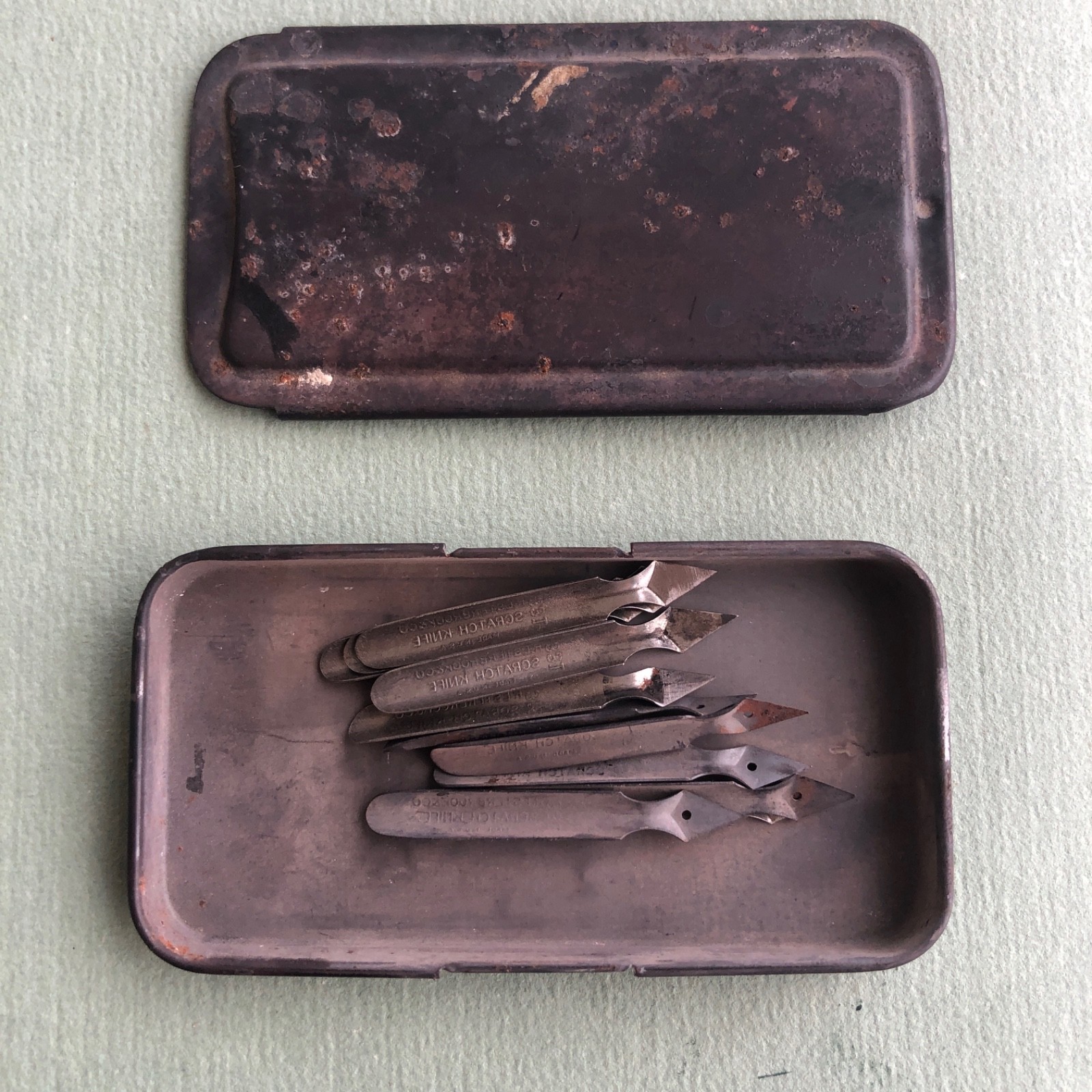 Lot of 11 Vintage Esterbrook & Co Scratch Knife Refills No. 331 in Metal VTG Tin