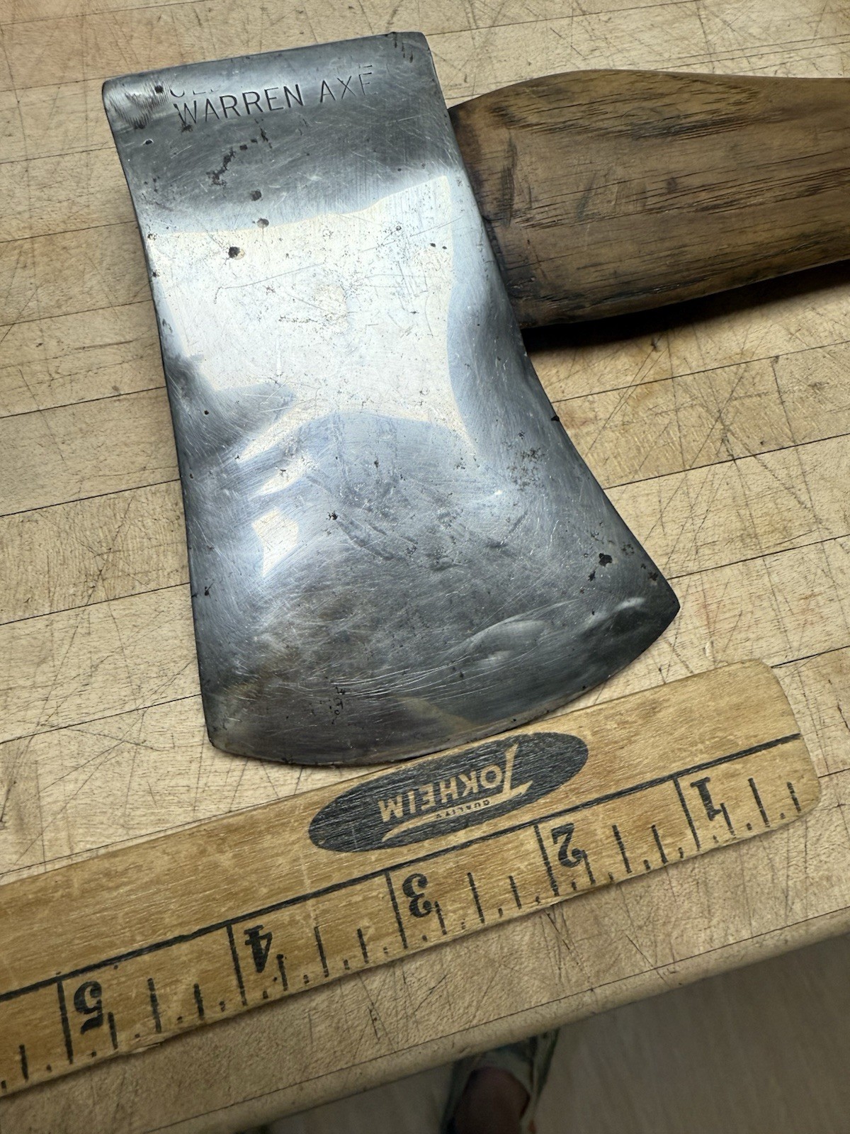 Vintage Warren Axe & Tool Co. Single Bit Axe Hatchet Chromed