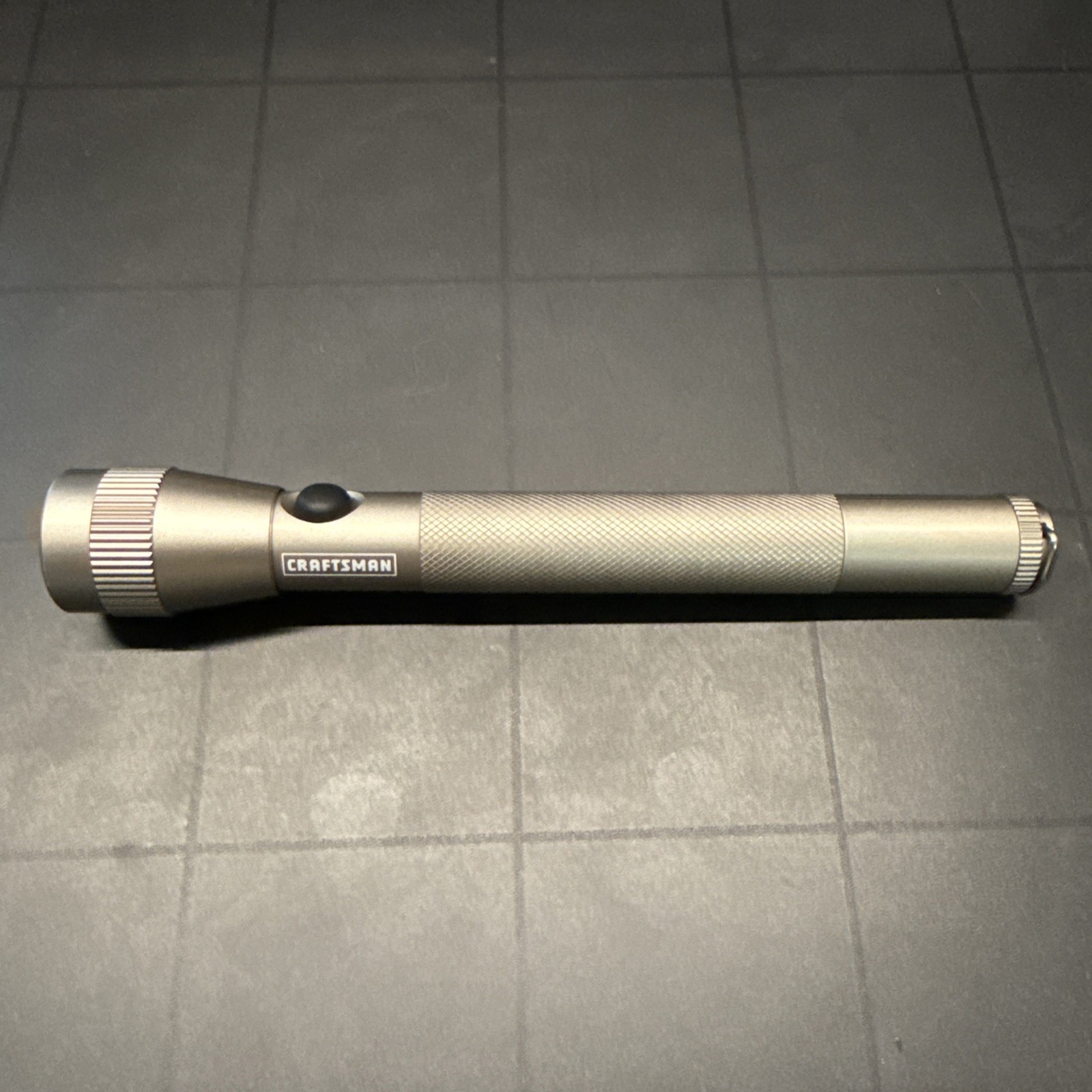 Vintage Craftsman Flashlight Silver Metal Heavy Duty Working