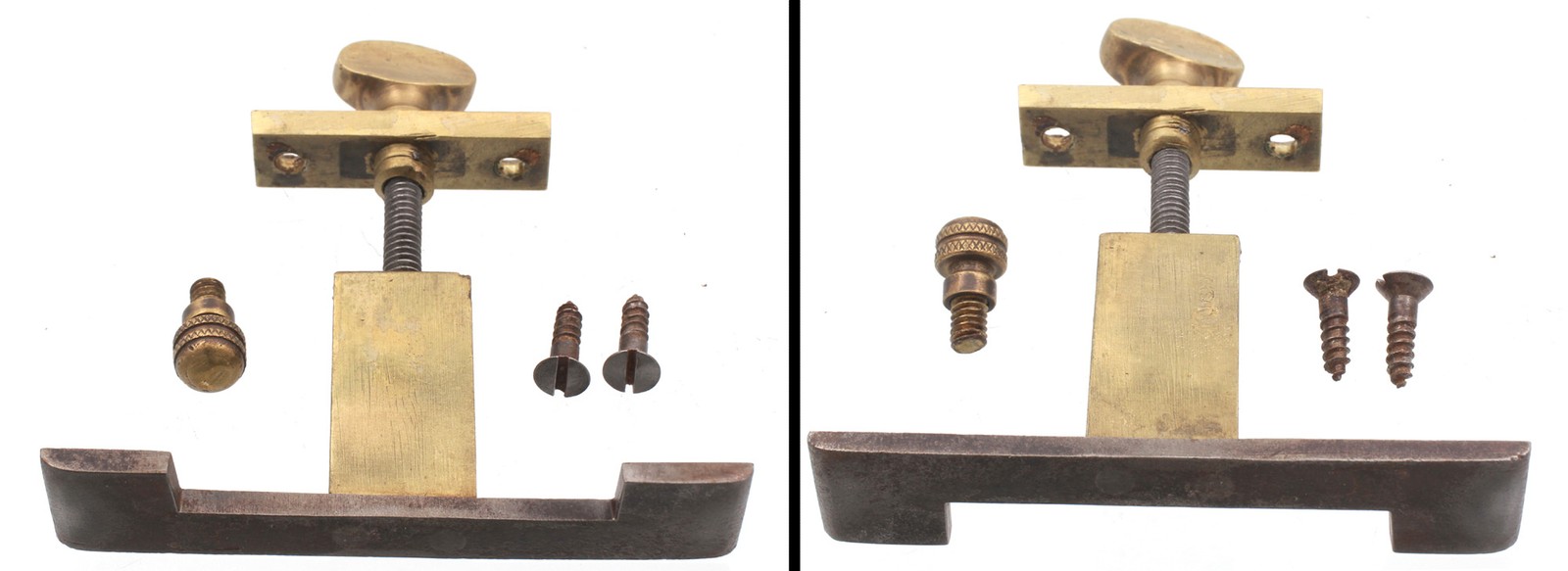 Orig. Depth Stop for A. & E. Baldwin, NY Plow Plane – Orig. Screws- mjdtoolparts