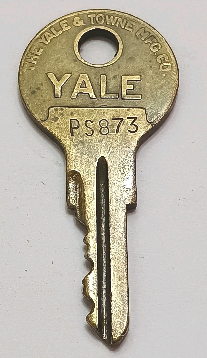 Vtg # PS873 Old Original Yale & Towne Mfg Co USA Brass Lock Padlock Key Free S&H