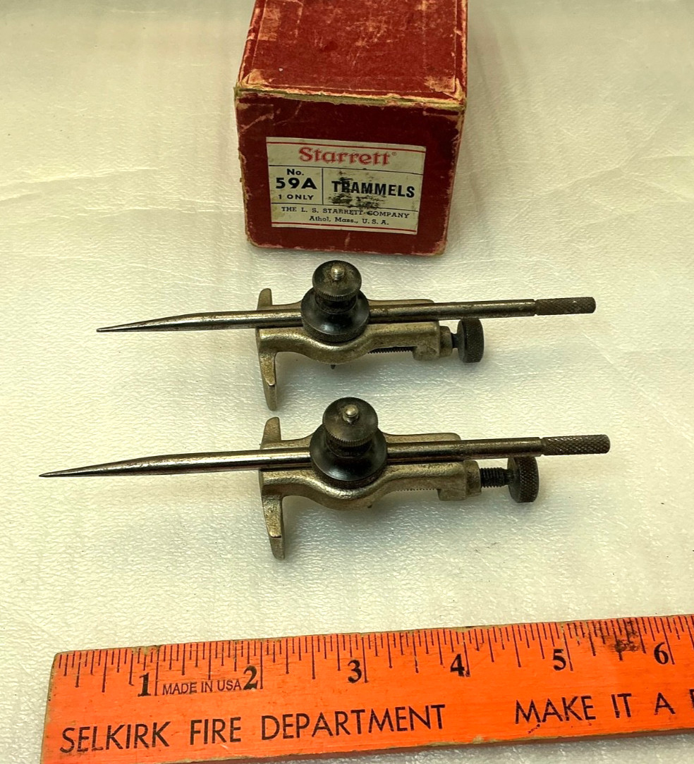 Starrett 59A Trammels Pair in Box Excellent