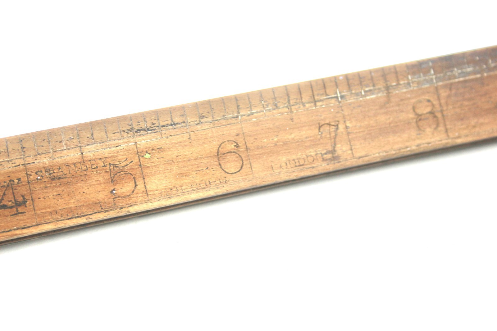 Vintage Stanley Long Two-Fold Beechwood Rule c1930s–1950s Solid Brass UK British