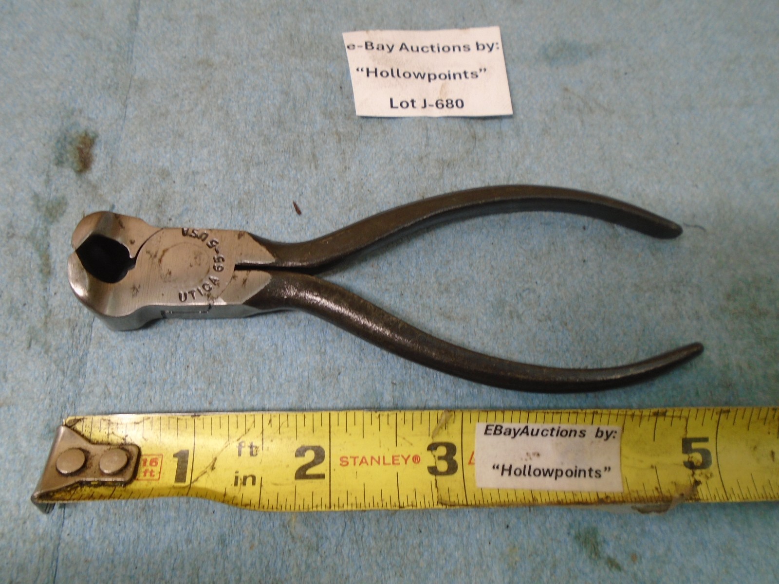 Utica Vintage no. 65-5 End Nipper Cutter Pliers 5″ Size J680